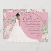 Bride van de Witte Dress Bridal Tea Shower Kaart (Voorkant / Achterkant)