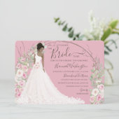 Bride van de Witte Dress Bridal Tea Shower Kaart (Staand voorkant)