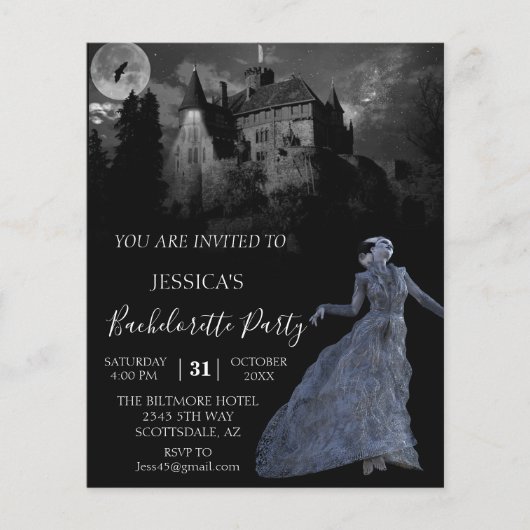 Bride van Frankenstein Bachelorette Halloween Invi Flyer (Voorkant)