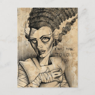 Bride van Frankenstein Made om van je te houden Briefkaart