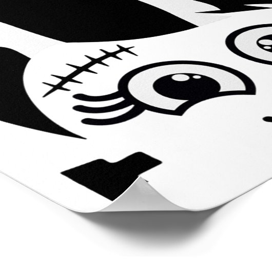 Bride van Frankenstein Schattige monster Halloween Poster (Hoek)