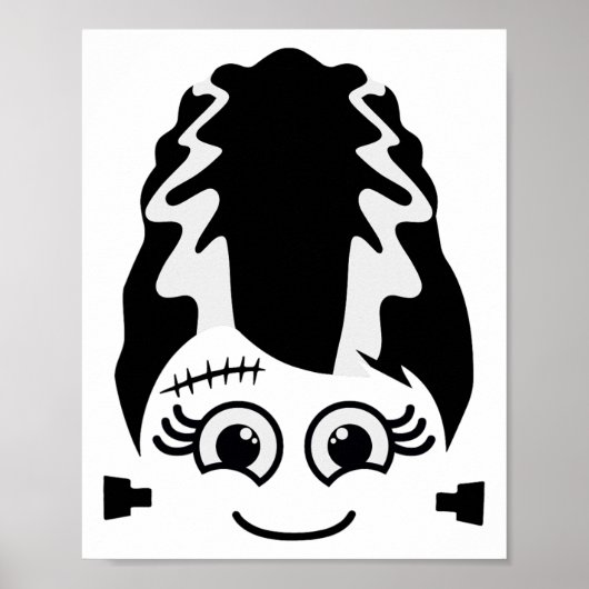 Bride van Frankenstein Schattige monster Halloween Poster (Voorkant)