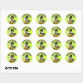 Bride van Frankenstein Skull Ronde Sticker (Vel)