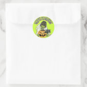 Bride van Frankenstein Skull Ronde Sticker (Tas)