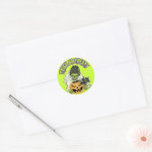 Bride van Frankenstein Skull Ronde Sticker (Envelop)