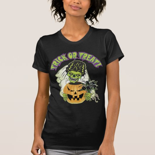 Bride van Frankenstein Skull T-shirt (Voorkant)