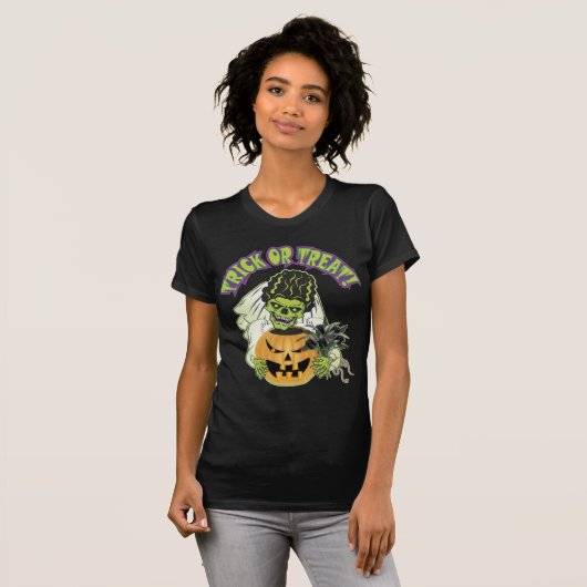 Bride van Frankenstein Skull T-shirt (Voorkant volledig)