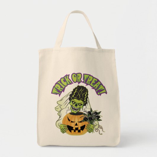 Bride van Frankenstein Skull Tote Bag (Voorkant)