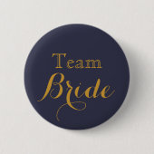 Bride van het Blue Gold Wedding Team Ronde Button 5,7 Cm (Voorkant)