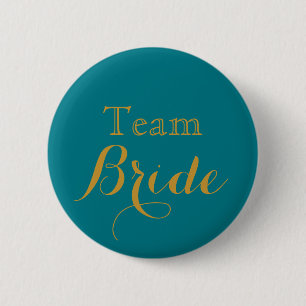 Bride van het Blue Gold Wedding Team Ronde Button 5,7 Cm
