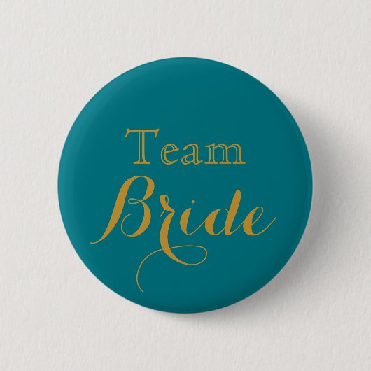Bride van het Blue Gold Wedding Team Ronde Button 5,7 Cm (Voorkant)