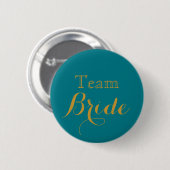Bride van het Blue Gold Wedding Team Ronde Button 5,7 Cm (Voorkant /achterkant)