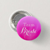 Bride van het hotroze witte bruiloft ronde button 3,2 cm (Voorkant /achterkant)