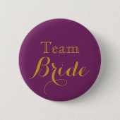 Bride van het Paarse bruiloft Ronde Button 5,7 Cm (Voorkant)
