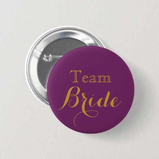 Bride van het Paarse bruiloft Ronde Button 5,7 Cm (Voorkant /achterkant)