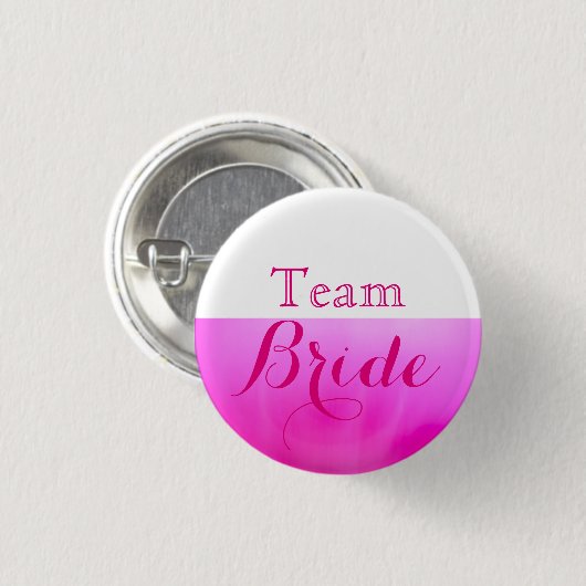 Bride van het roze en witte bruiloft ronde button 3,2 cm (Voorkant /achterkant)