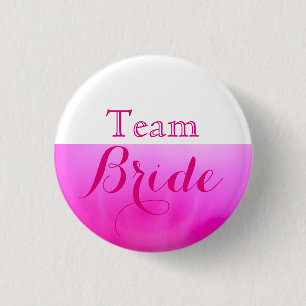 Bride van het roze en witte bruiloft ronde button 3,2 cm