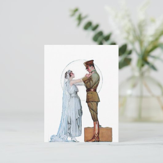 bride van het WWI-leger Briefkaart (Staand voorkant)