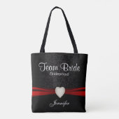 Bride van het zwarte en Rode Team Tote Bag (Achterkant)