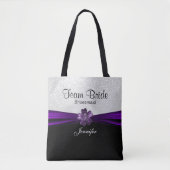 Bride van het zwarte, Witte en Paarse Team Tote Bag (Voorkant)