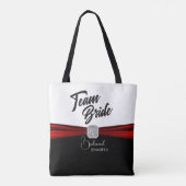 Bride van het zwarte, Witte en Rode Team Tote Bag (Achterkant)