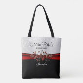 Bride van het zwarte, Witte en Rode Team Tote Bag (Achterkant)