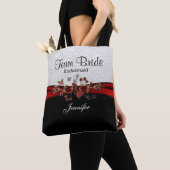 Bride van het zwarte, Witte en Rode Team Tote Bag (Dichtbij)