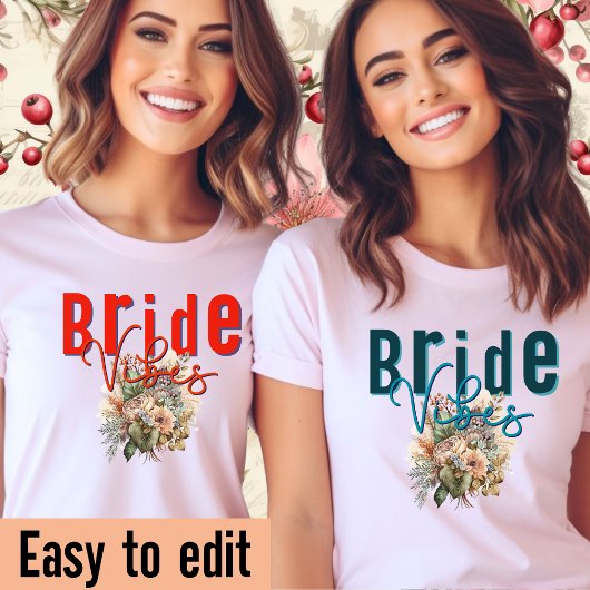 Bride vibes-Hen party-Wedding t-shirt-Retro-bewerk T-shirt