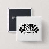 Bride Vierkante Button 5,1 Cm (Voorkant /achterkant)