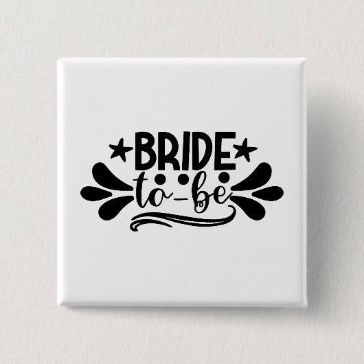 Bride Vierkante Button 5,1 Cm (Voorkant)