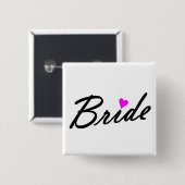Bride Vierkante Button 5,1 Cm (Voorkant /achterkant)