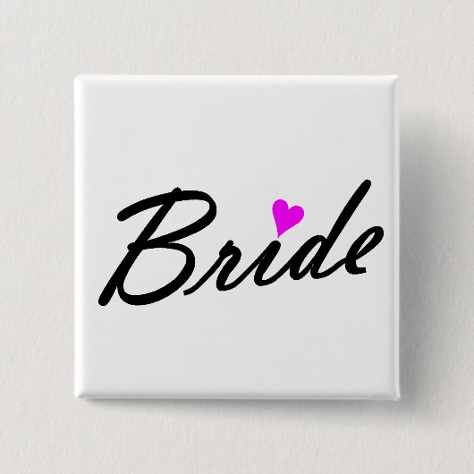 Bride Vierkante Button 5,1 Cm (Voorkant)