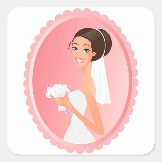 Bride Vierkante Sticker (Voorkant)