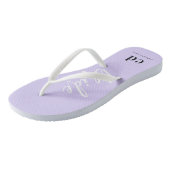 Bride violet lavender monogram initiaal name teenslippers (Schuin)