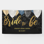 Bride voor ballonnen Denim Black Vrijgezellenfeest Spandoek (Horizontaal)