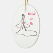 Bride voor de versiering van de wedrennen keramisch ornament (Links)