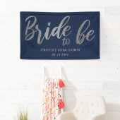 Bride voor het Silver Calligraphy Navy Vrijgezelle Spandoek (Insitu)