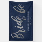 Bride voor het Silver Calligraphy Navy Vrijgezelle Spandoek (Verticaal)