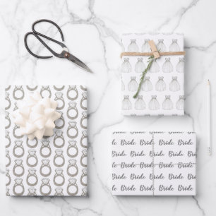 Bride Vrijgezellenfeest Diamond Ring Wedding Inpakpapier Vel