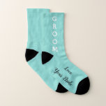 BRIDE Vrijgezellenfeest Wedding Bridal Party Groom Sokken<br><div class="desc">Zeg het met liefde! Het perfecte cadeau dat hij tijdens het repetitieve diner geeft, zal hij graag deze sokken van je ontvangen. Pas hen aan aangezien u kiest, zijn deze sokken beschikbaar in een assortiment van grootte en kleuren, perfect voor de aanpassing van uw trouwkleuren. Zoek andere leuke ideeën die...</div>
