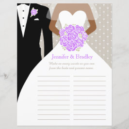 Bride Vrijgezellenfeest Word Game paarse jurk