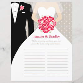 Bride Vrijgezellenfeest Word Game red roodjurk