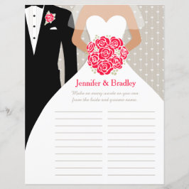 Bride Vrijgezellenfeest Word Game red roodjurk