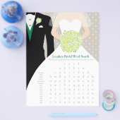Bride Vrijgezellenfeest Word Search Game groene ju Flyer (Enkel)