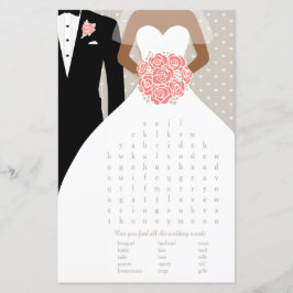 Bride Vrijgezellenfeest word search game koraal ju