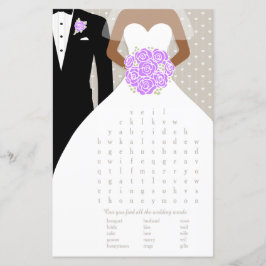Bride Vrijgezellenfeest word search game paarse ro