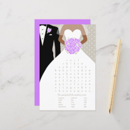 Bride Vrijgezellenfeest word search game paarse ro