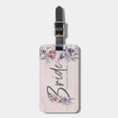 Bride waterverf Floral Specialized roos Marble Bagagelabel (Voorkant verticaal)