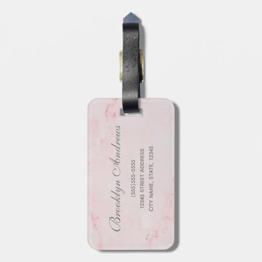 Bride waterverf Floral Specialized roos Marble Bagagelabel (Achterkant verticaal)