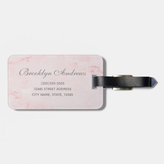 Bride waterverf Floral Specialized roos Marble Bagagelabel (Achterkant horizontaal)